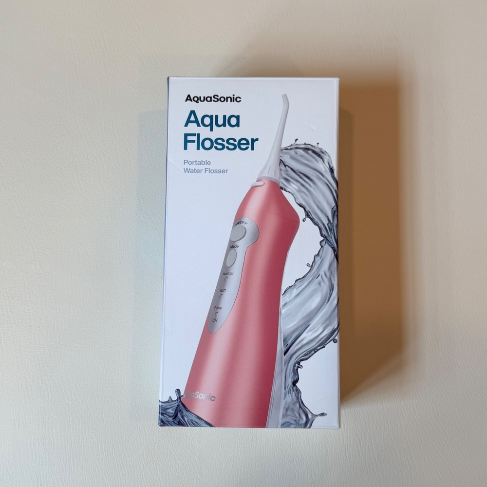 AquaSonic Aqua Flosser Portable Water Flosser Pink Rechargeable Waterproof OS